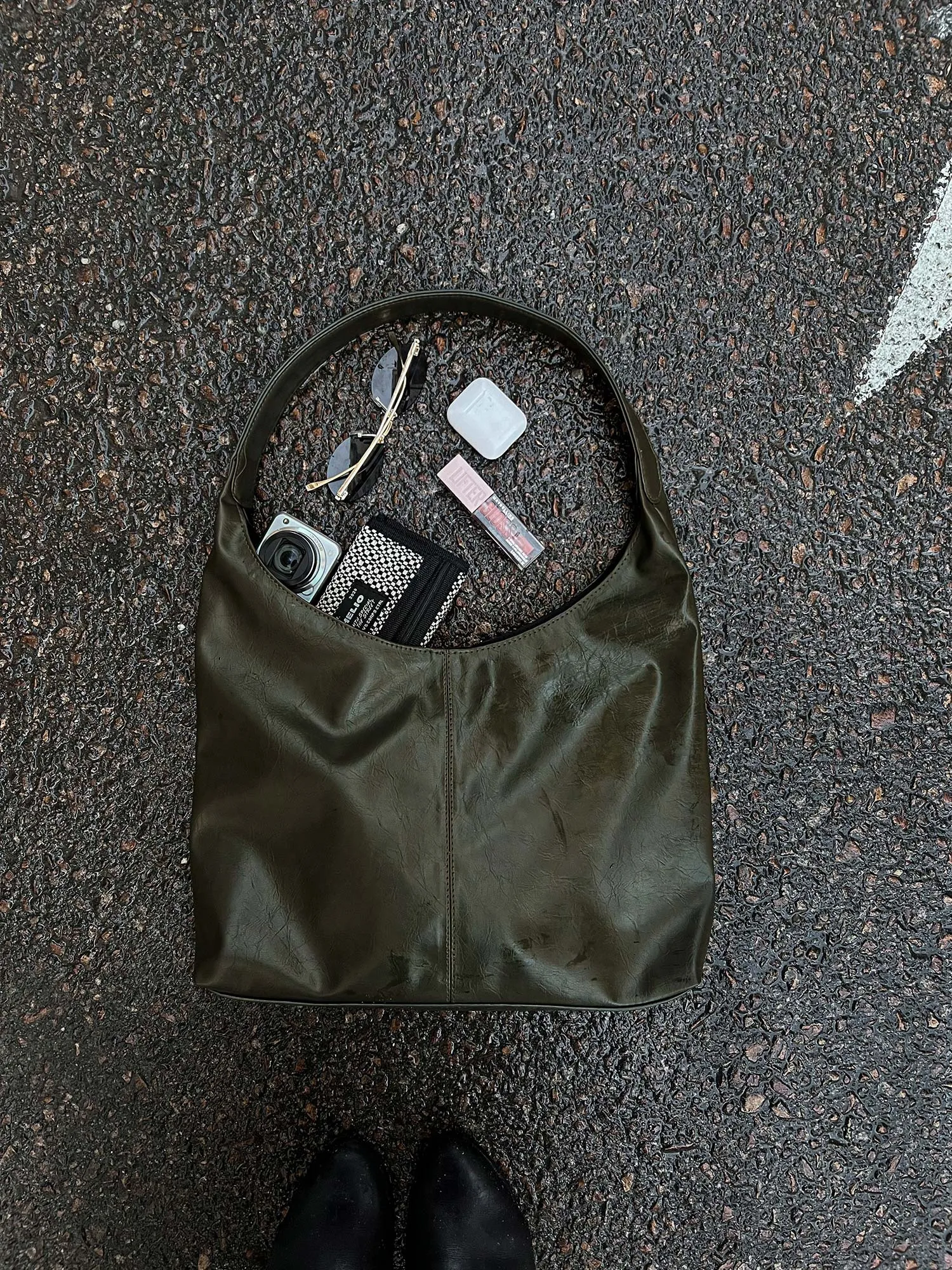 Hobo Leather Bag - Helio