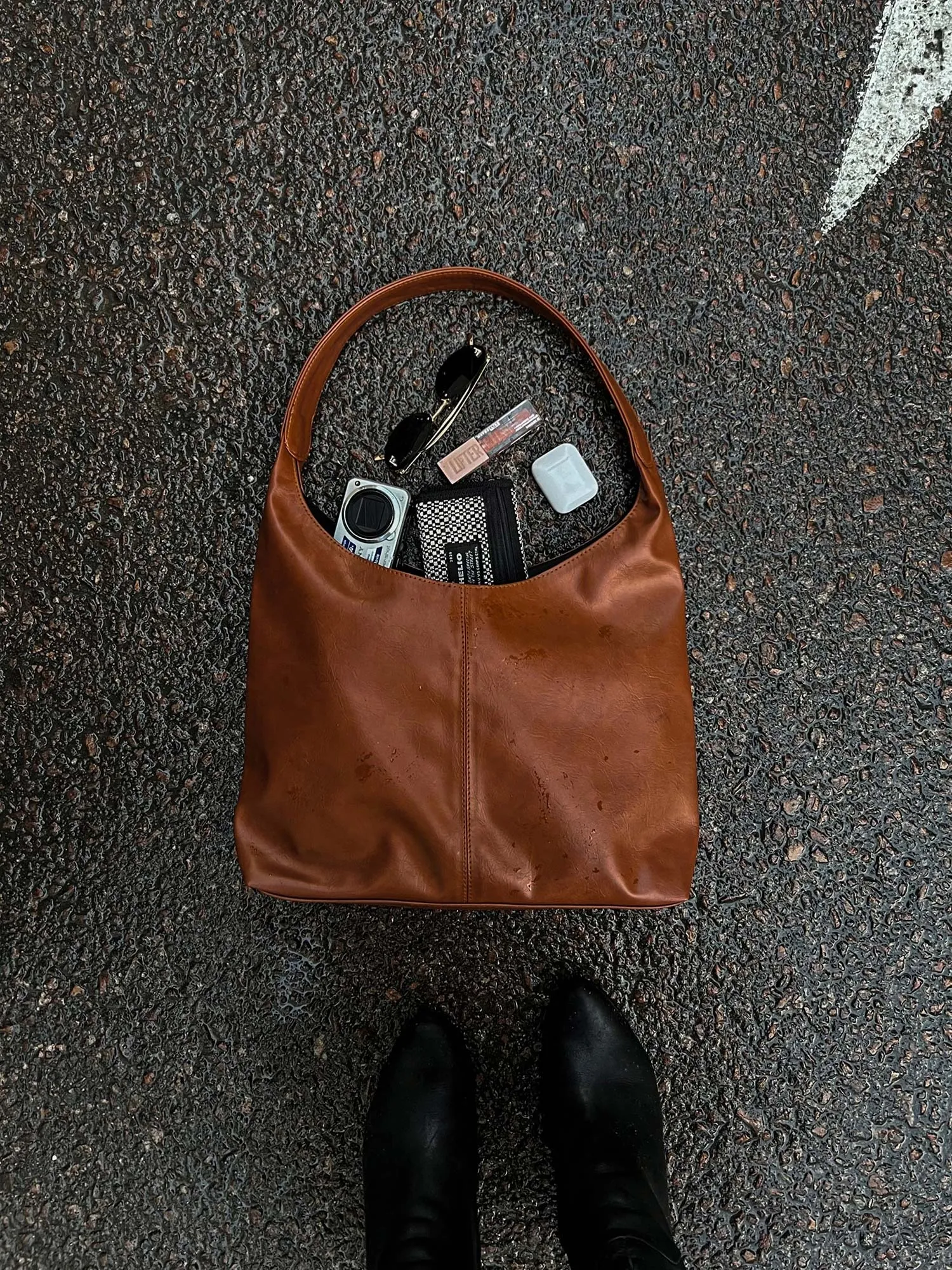 Hobo Leather Bag - Helio