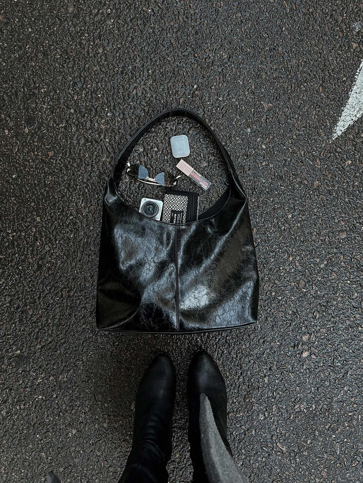 Hobo Leather Bag - Helio