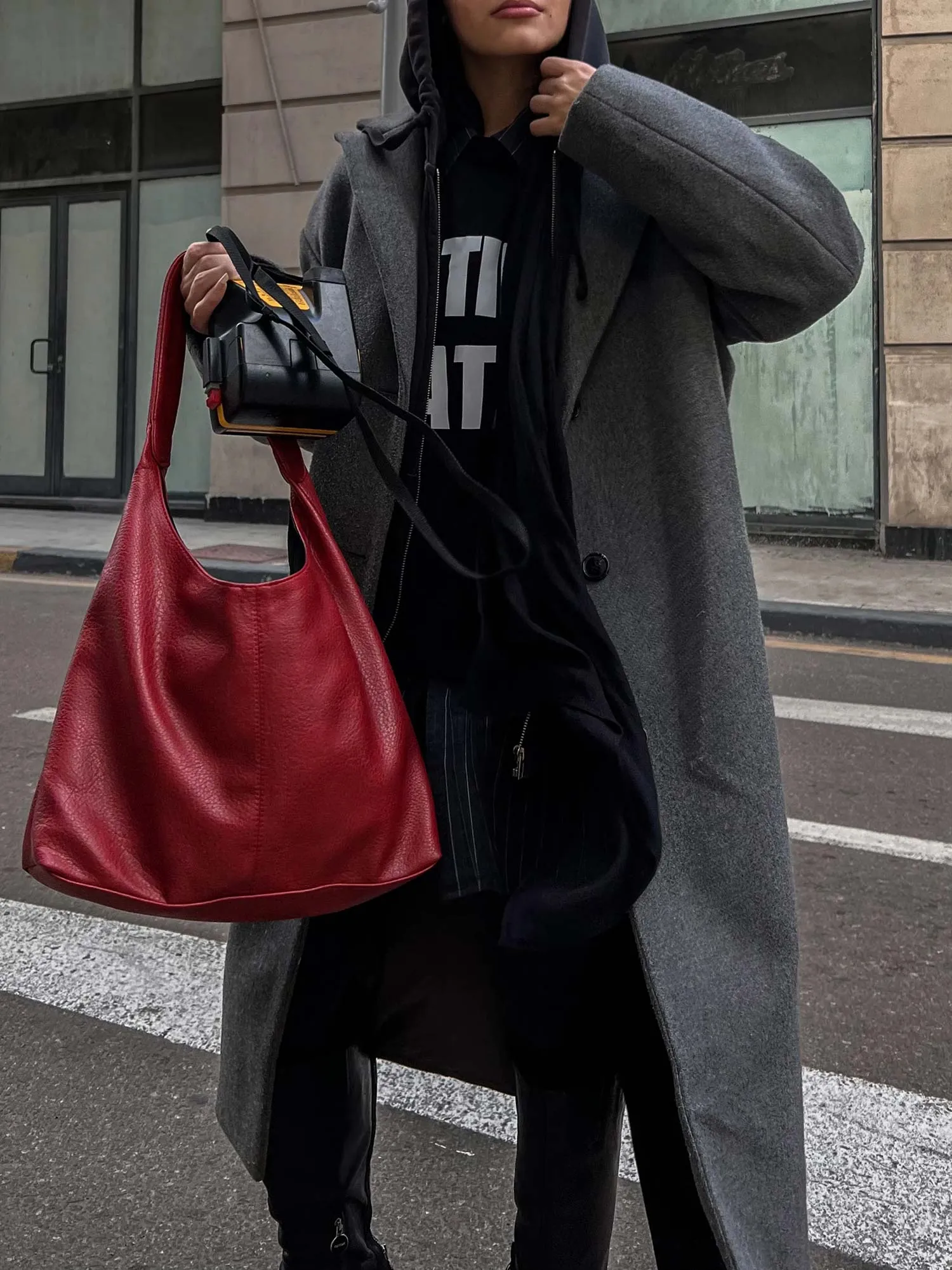 Hobo Leather Bag - Helio