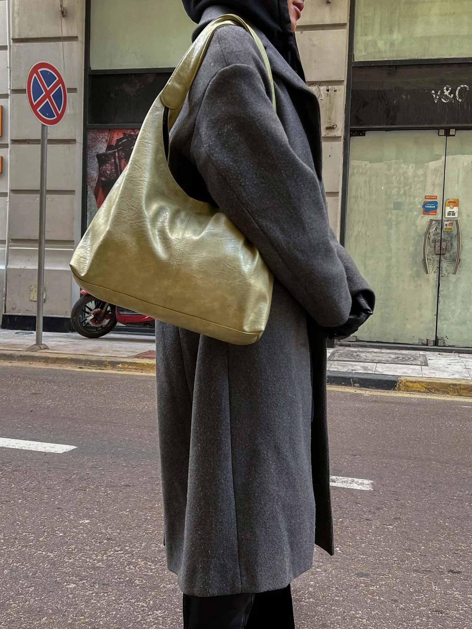 Hobo Leather Bag - Helio