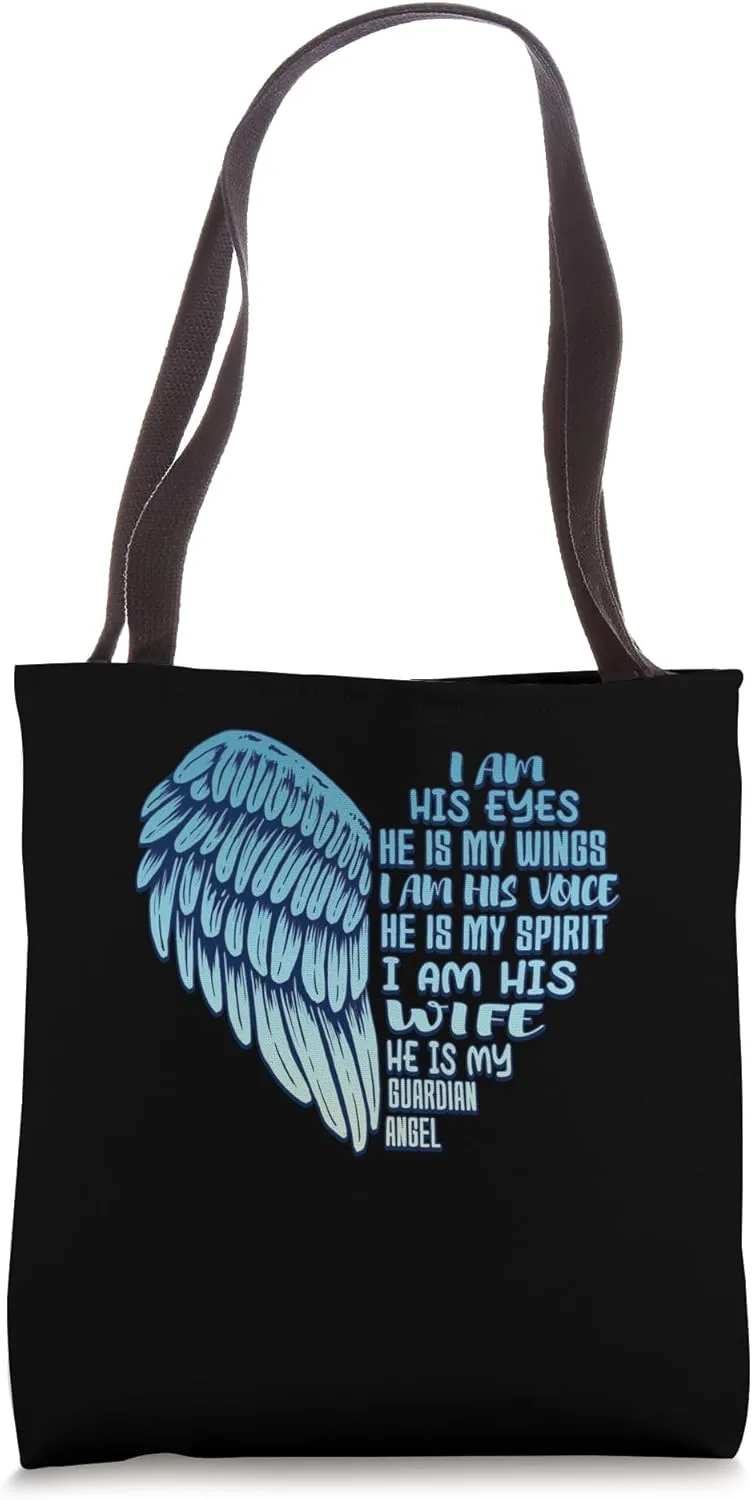 Husband Guardian Angel Widow Quote For Widowed Wife Memorial Tote Bag