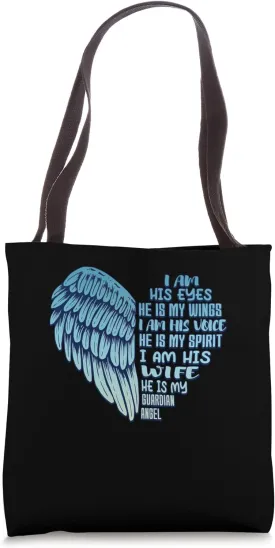 Husband Guardian Angel Widow Quote For Widowed Wife Memorial Tote Bag