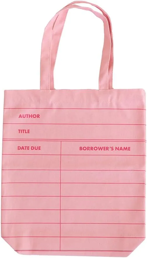 Jollity & Co. Book Club - Library Card Tote Bag - Pack of 1 Canvas Tote Bag - Reusable Bag for Book Shopping, Library Runs and More