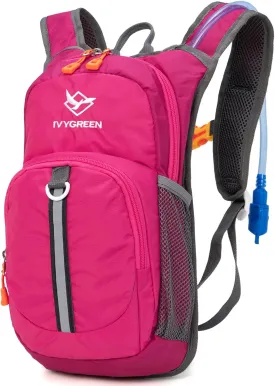 Kids Hydration Backpack, Hiking Backpack for Boys or Girls with 1.5L Water Bladder