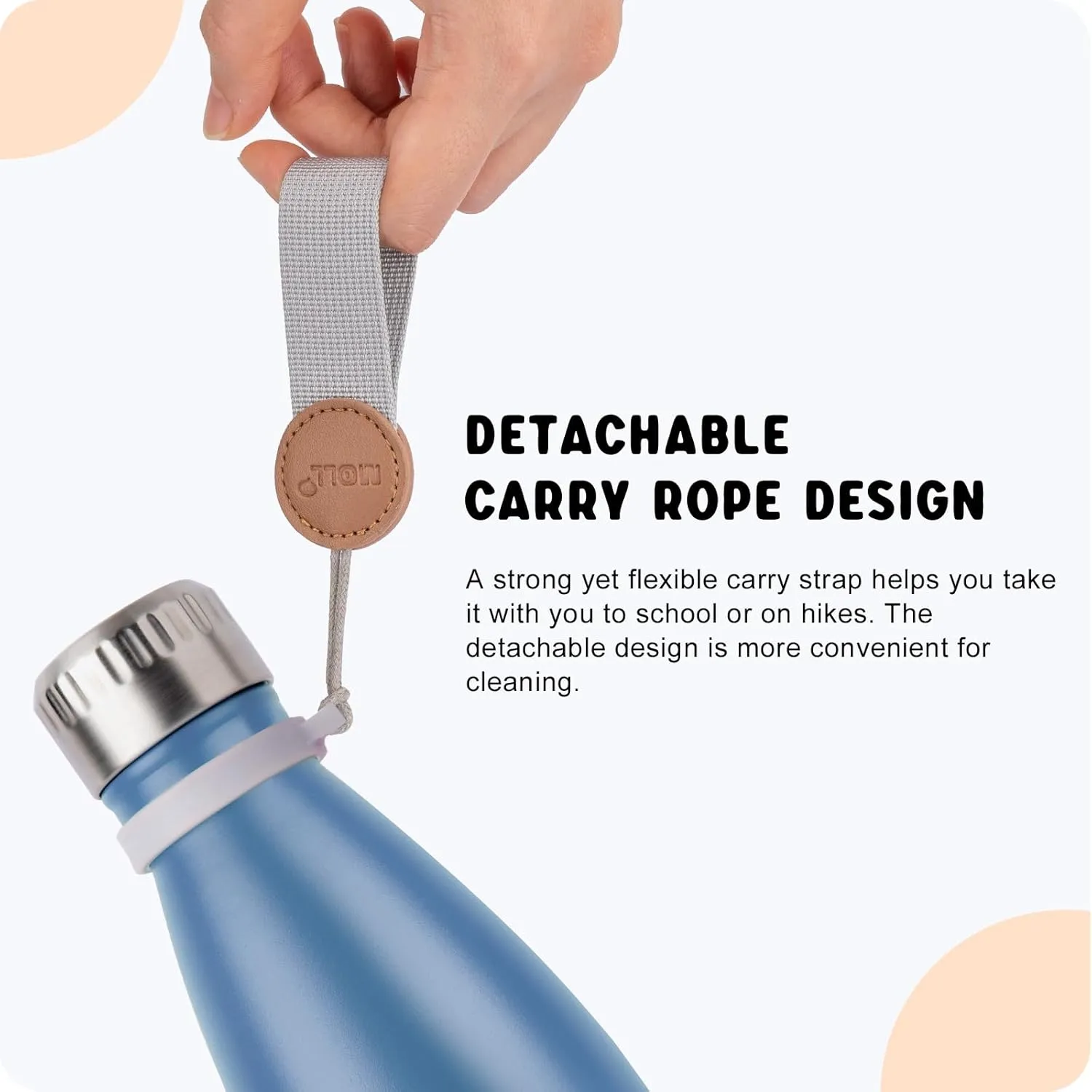Kids Water Bottle for School-9 oz Stainless Steel Double Wall Vacuum Insulated Sports Water Bottle Reusable Metal Leak Proof Cola Shape Flask for Girls(Royal Blue)