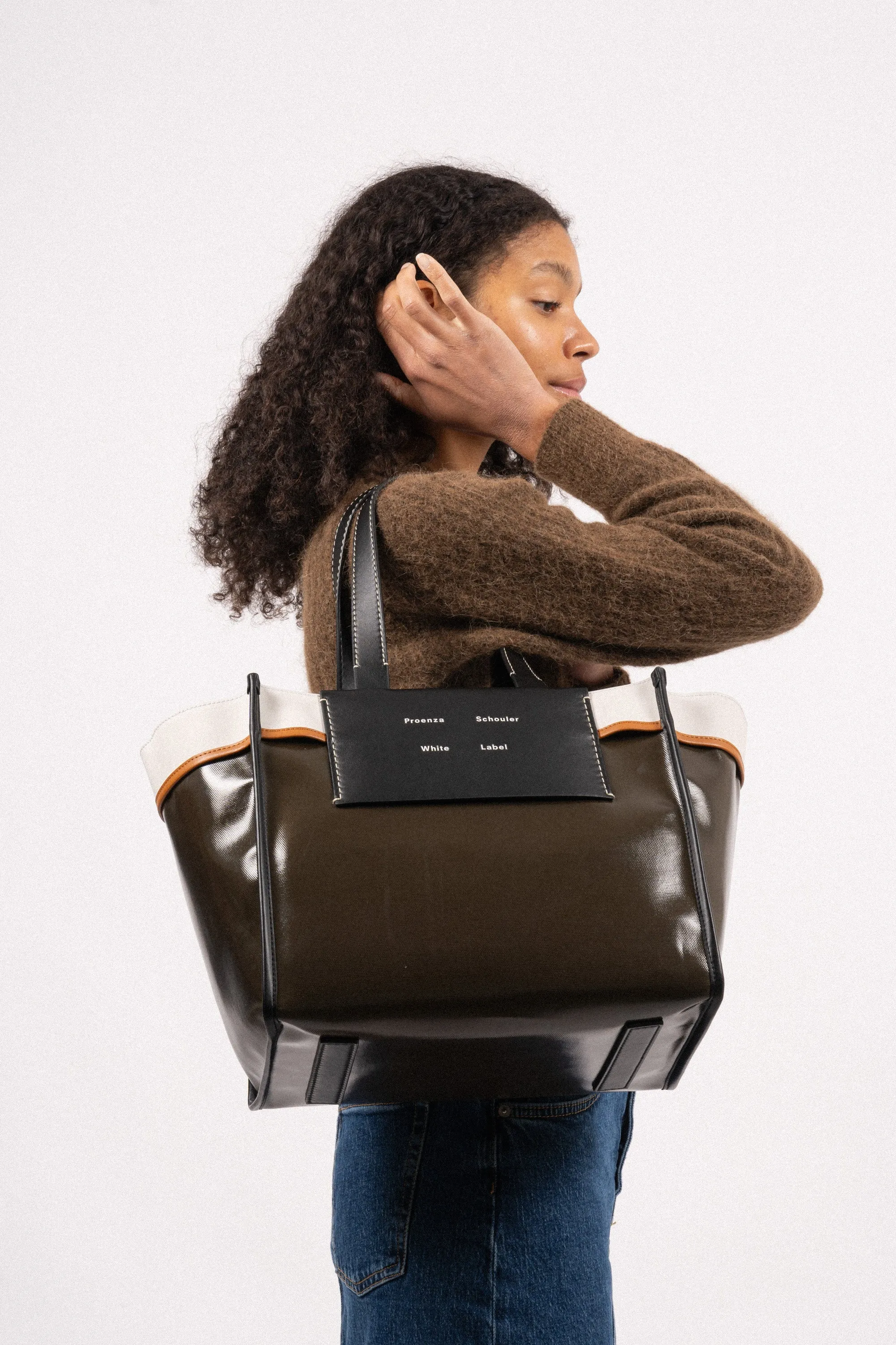 Large Morris Coated Canvas Tote - Dark Evergreen