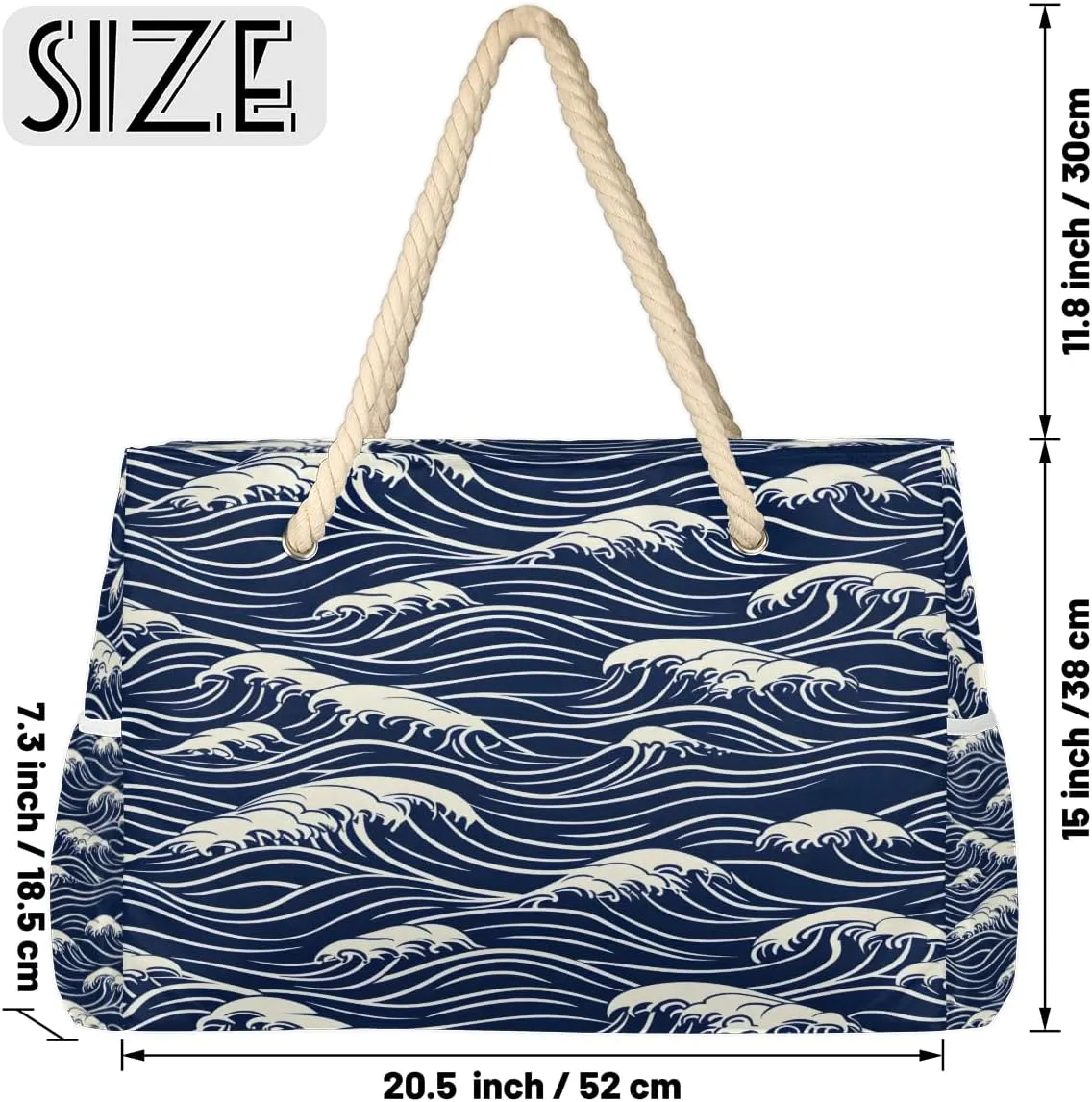 Large Tote Beach Bags for Women with Zipper Waterproof Sandproof Swim Pool Grocery Gym Travel Bag