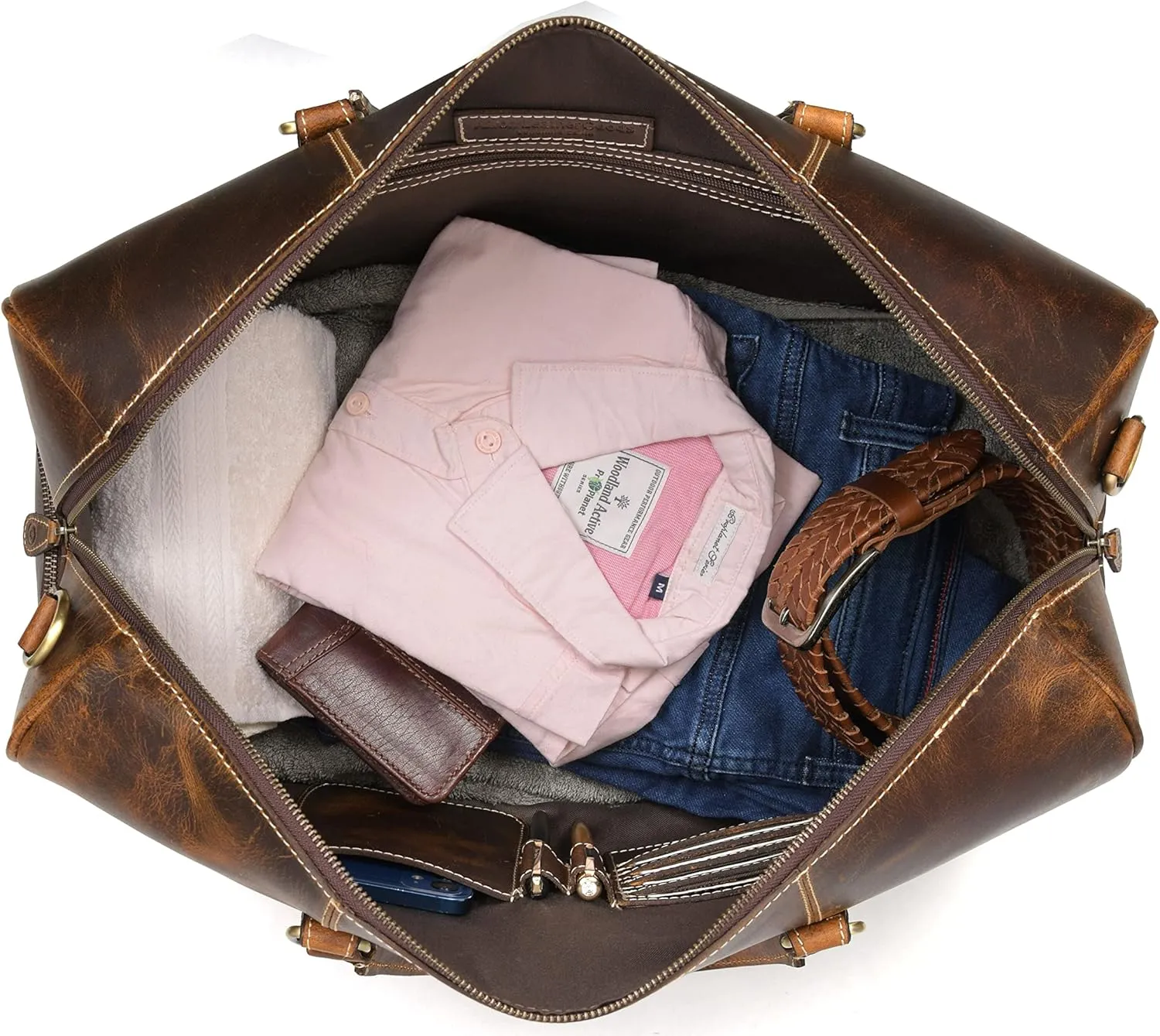 Leather Duffel Bag for Men & Women Travel, Weekend, Overnight, Gym Bag