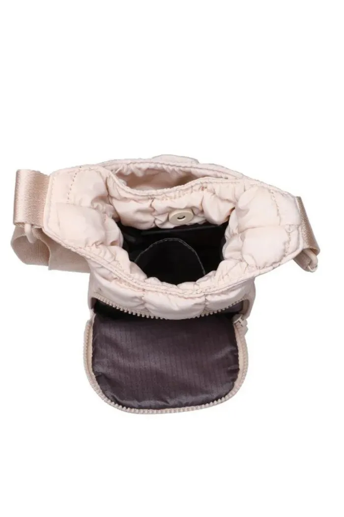 Let It Flow Quilted Puffer Crossbody - Cream