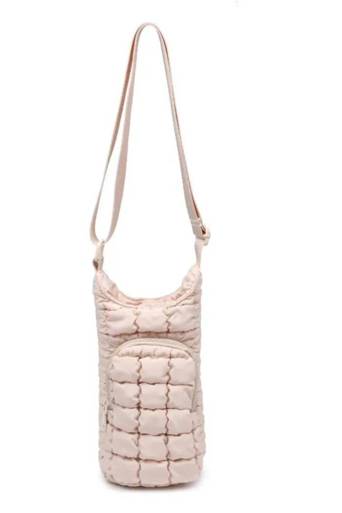 Let It Flow Quilted Puffer Crossbody - Cream