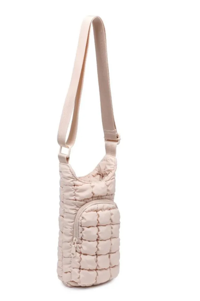 Let It Flow Quilted Puffer Crossbody - Cream