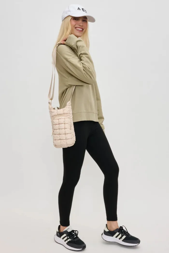 Let It Flow Quilted Puffer Crossbody - Cream