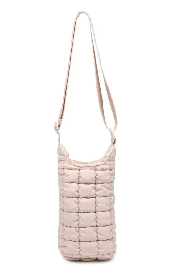 Let It Flow Quilted Puffer Crossbody - Cream