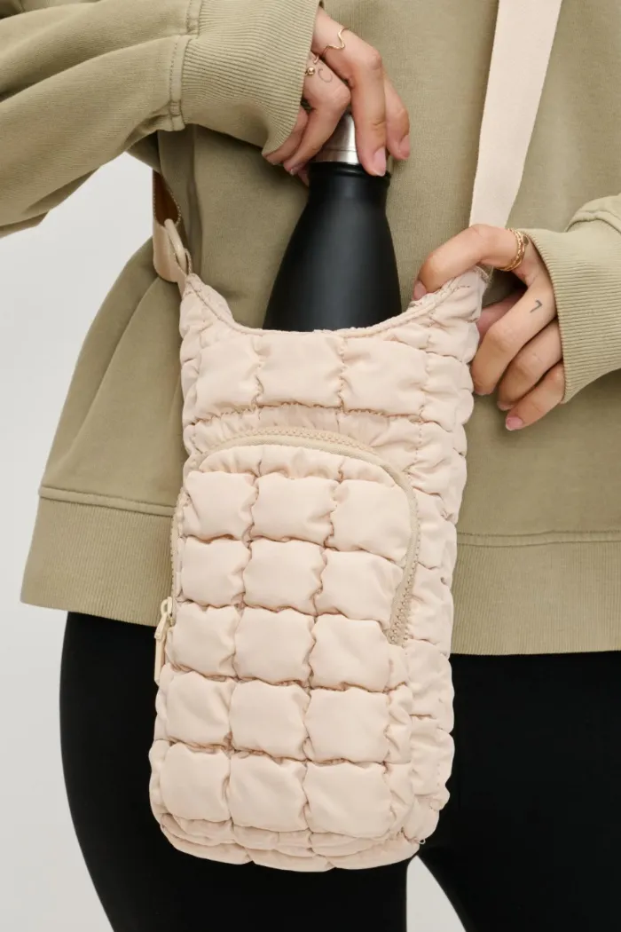 Let It Flow Quilted Puffer Crossbody - Cream