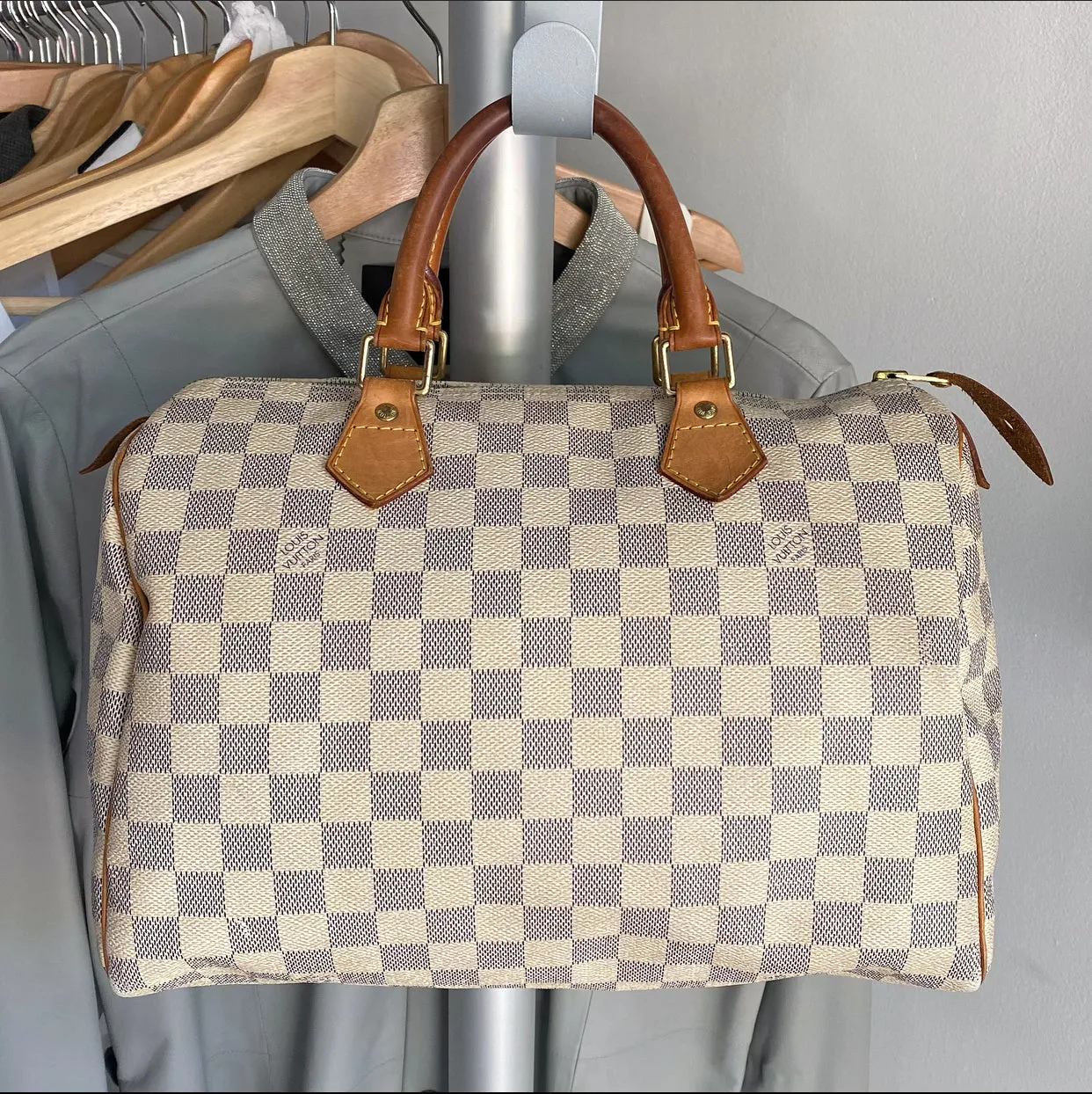 Louis Vuitton Damier Azur Speedy 30 Boston Bag