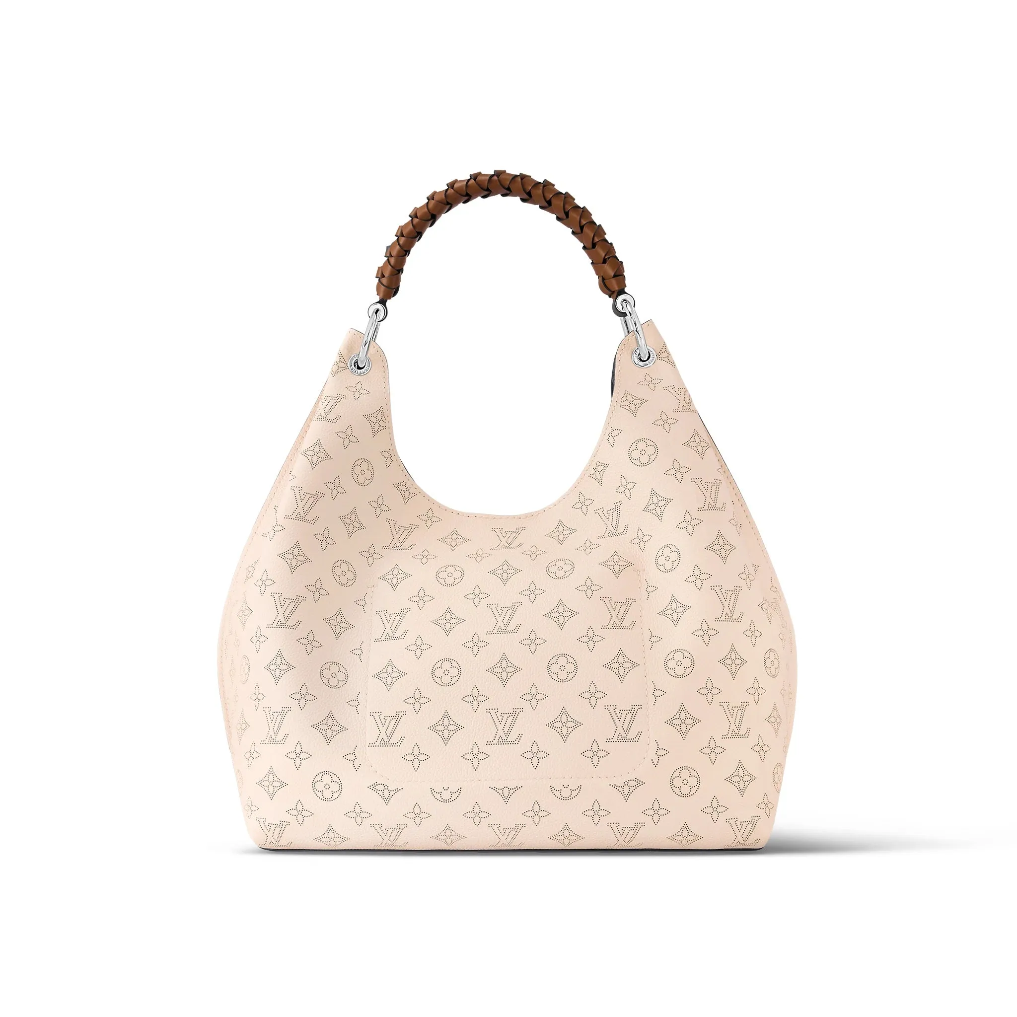 LOUIS VUITTON MONOGRAM CARMEL MAHINA HOBO BAG-PEACH/ IVORY