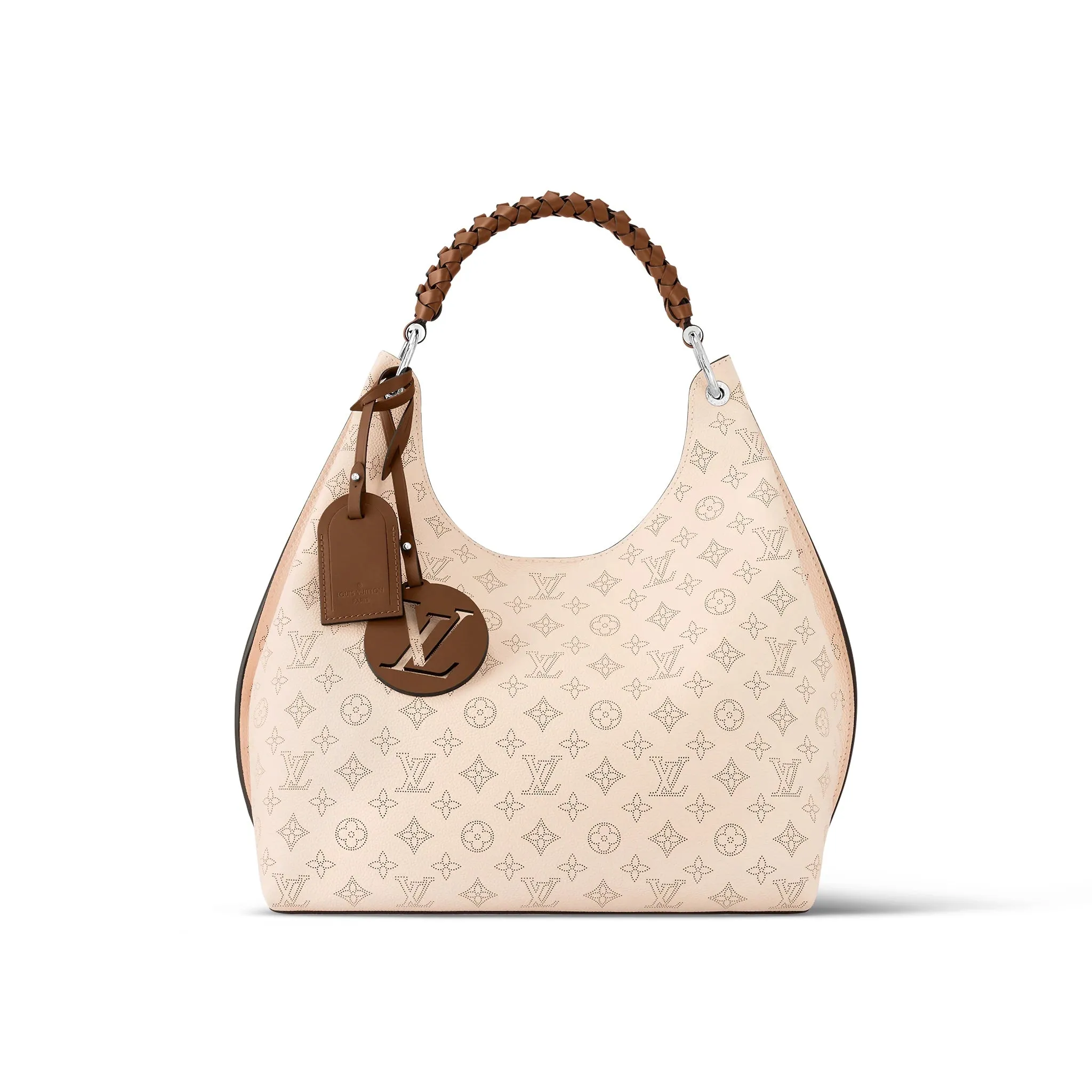 LOUIS VUITTON MONOGRAM CARMEL MAHINA HOBO BAG-PEACH/ IVORY