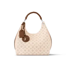 LOUIS VUITTON MONOGRAM CARMEL MAHINA HOBO BAG-PEACH/ IVORY