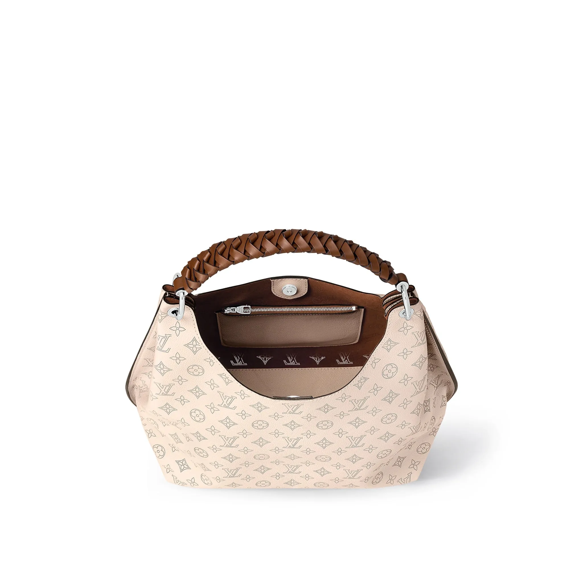 LOUIS VUITTON MONOGRAM CARMEL MAHINA HOBO BAG-PEACH/ IVORY