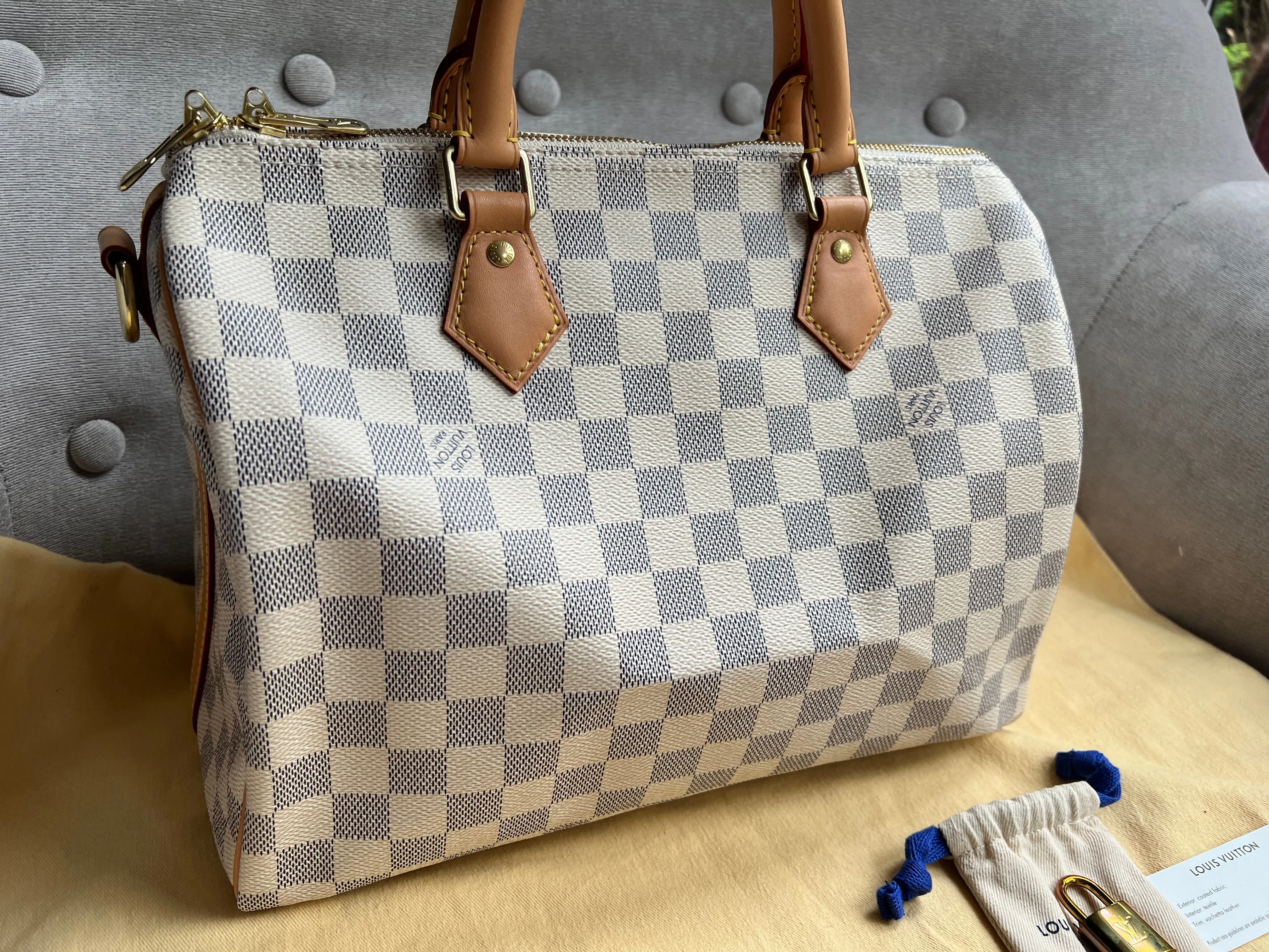 Louis Vuitton Speedy Bandouliere 30 Damier Azur (RRP £1470)