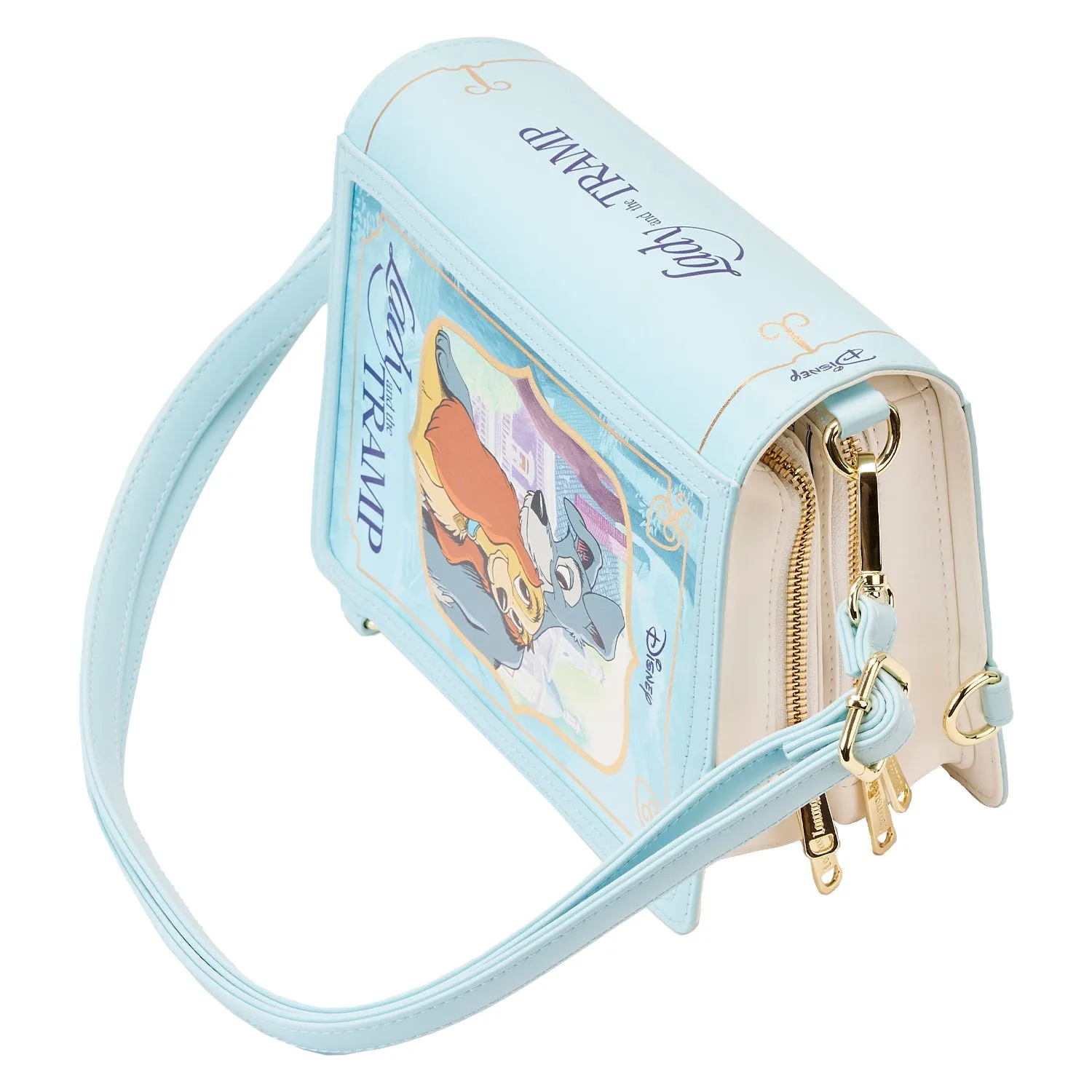 Loungefly x Disney Lady and the Tramp Book Convertible Crossbody Bag
