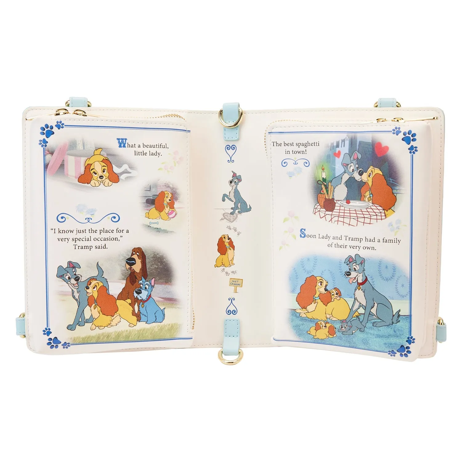 Loungefly x Disney Lady and the Tramp Book Convertible Crossbody Bag