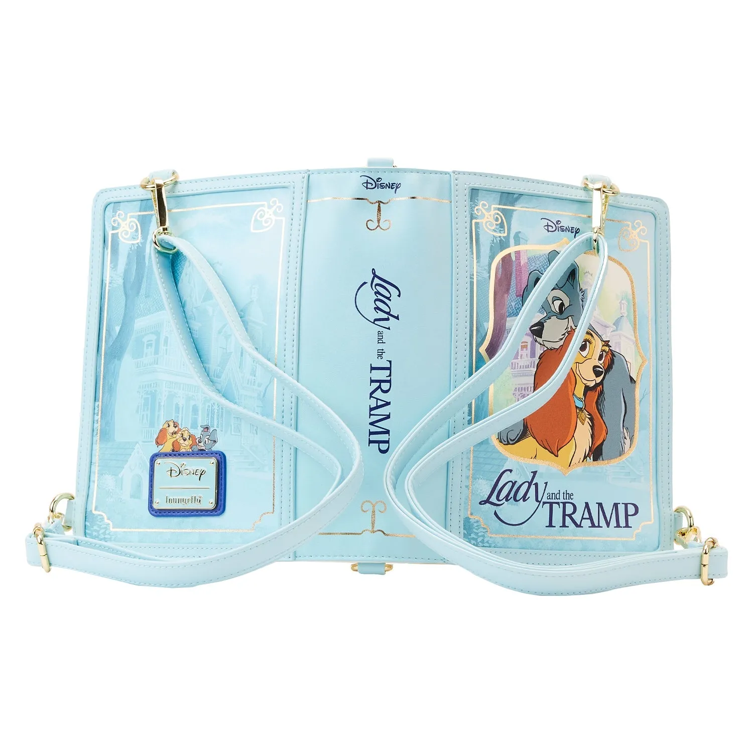 Loungefly x Disney Lady and the Tramp Book Convertible Crossbody Bag