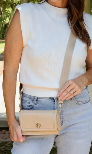 Maverick Crossbody w Pocket Tan ES