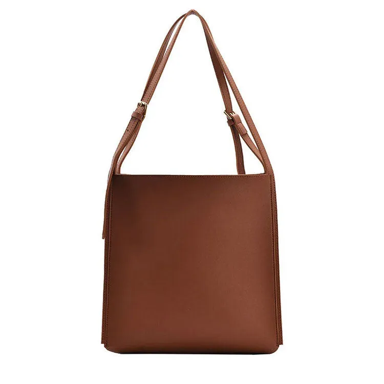 Minimalist Soft Leather Tote Bag