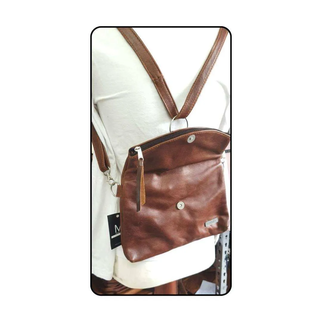 Mirelle Genuine Leather 3-Way Convertible Backpack | Messenger Handbag