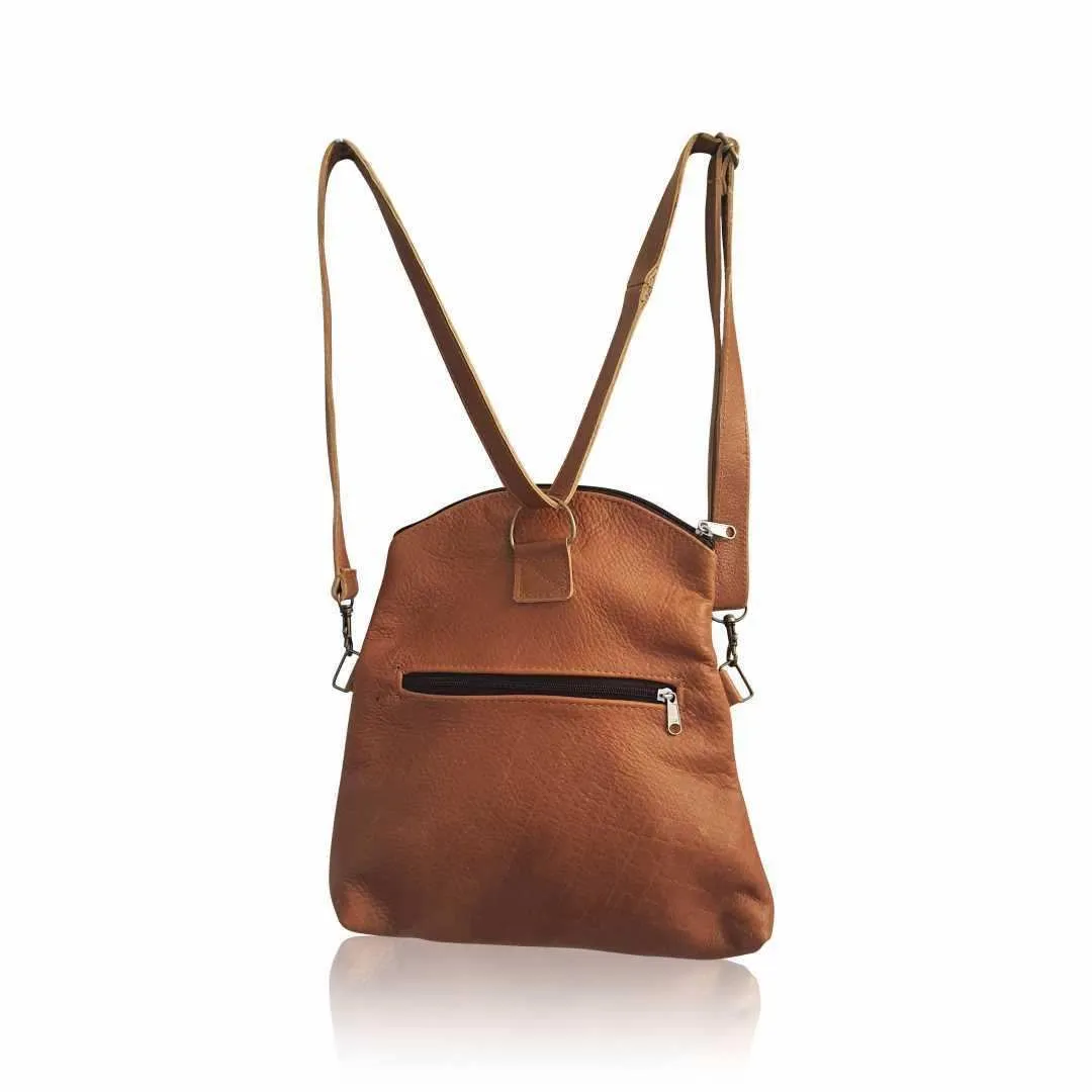Mirelle Genuine Leather 3-Way Convertible Backpack | Messenger Handbag