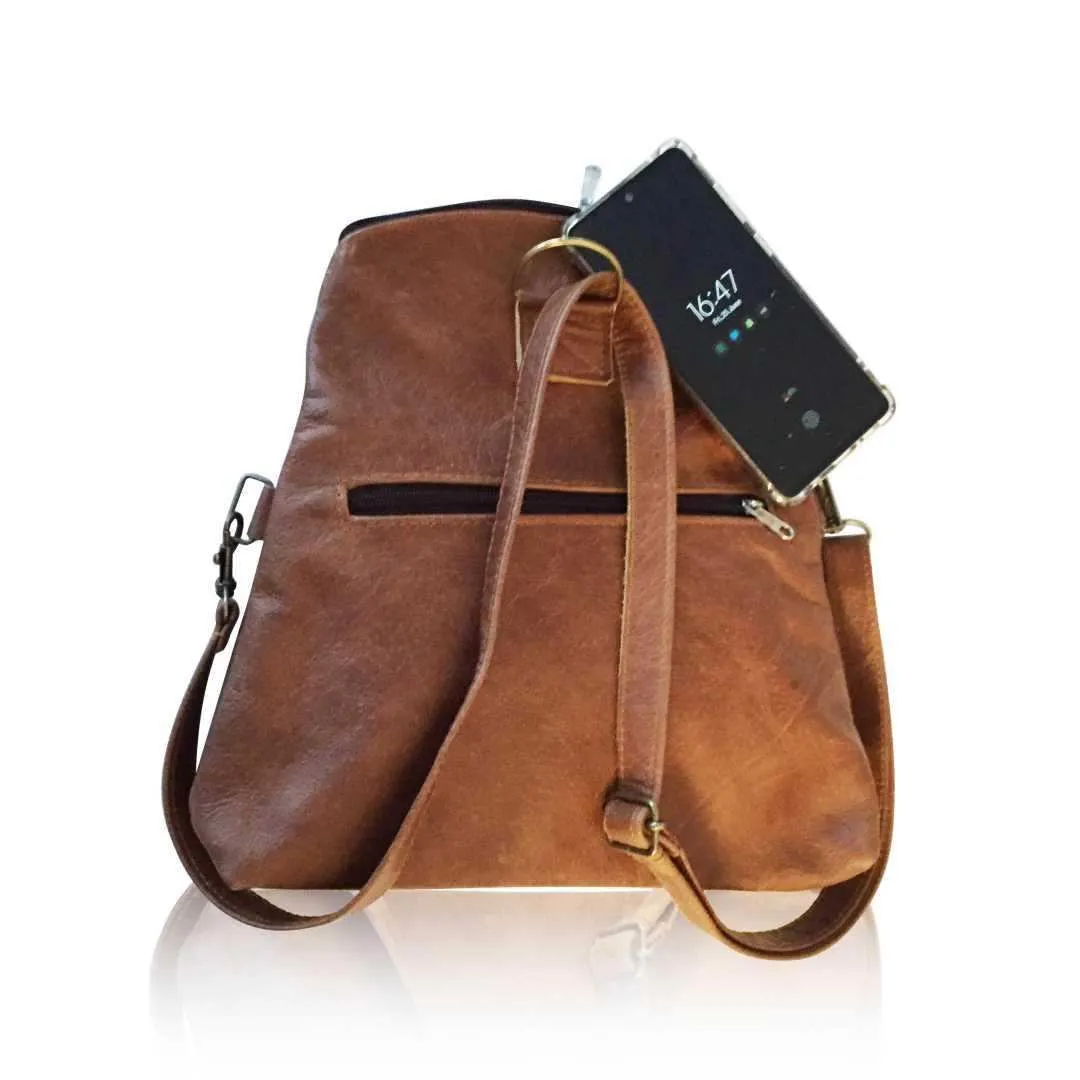 Mirelle Genuine Leather 3-Way Convertible Backpack | Messenger Handbag