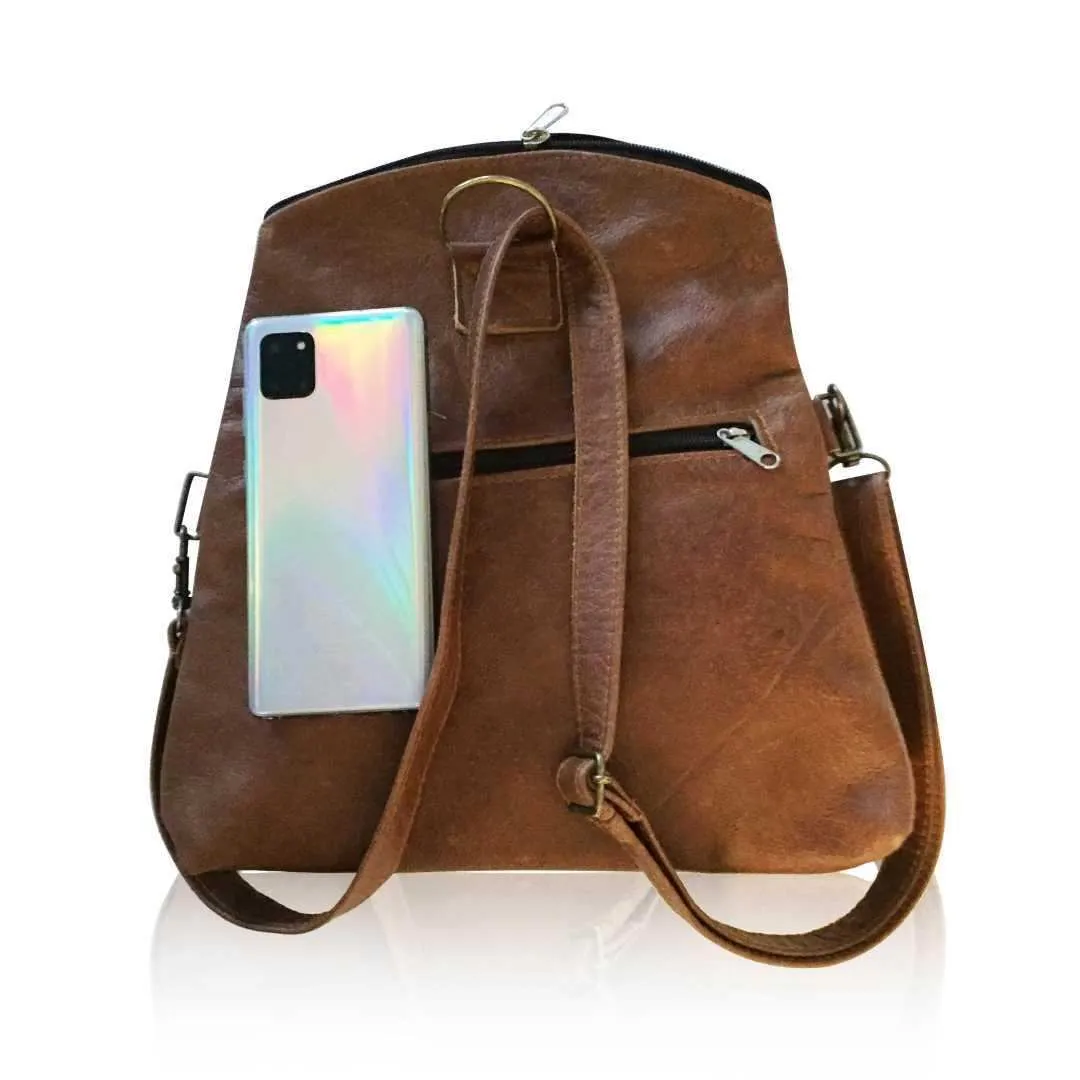 Mirelle Genuine Leather 3-Way Convertible Backpack | Messenger Handbag