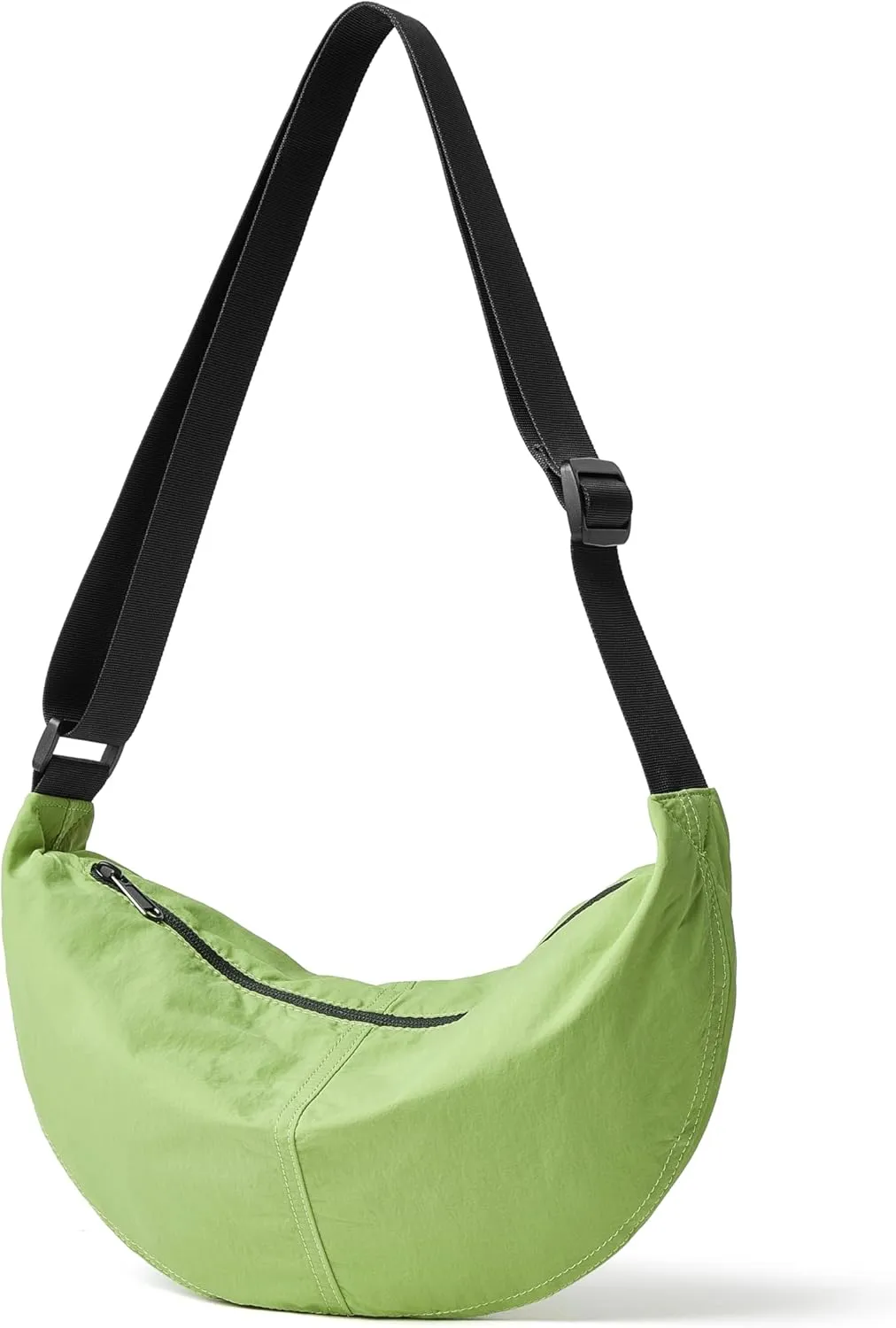 Nylon Crossbody Bag For Women Men Casual Lightweight Crescent Shoulder Hobo Purse With Wide Adjustable Strap