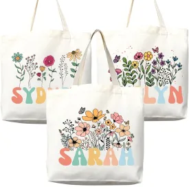 Personalized Custom Name Tote Bag - Custom Tote Shopper - Premium Durable Canvas, Reusable, Eco-Friendly- Ideal Gift for Women, Bridesmaids, Teachers, Nurses - Customizable (Large Bag)