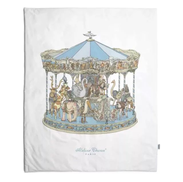 Reversible Quilt - In Bloom Blue / Carousel Blue