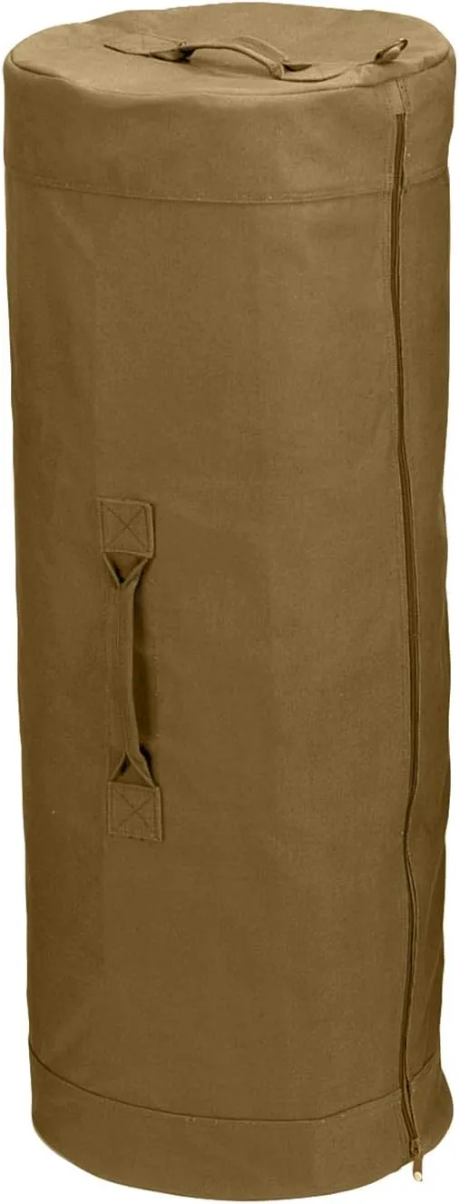 Rothco Canvas Duffle Bag with Side Zipper  Rugged Outdoor Camping Gear Storage
