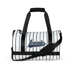 ROYAL Team Iconic. Athletix Mini Duffle Gym Bag Pinstripe Wh and Navy