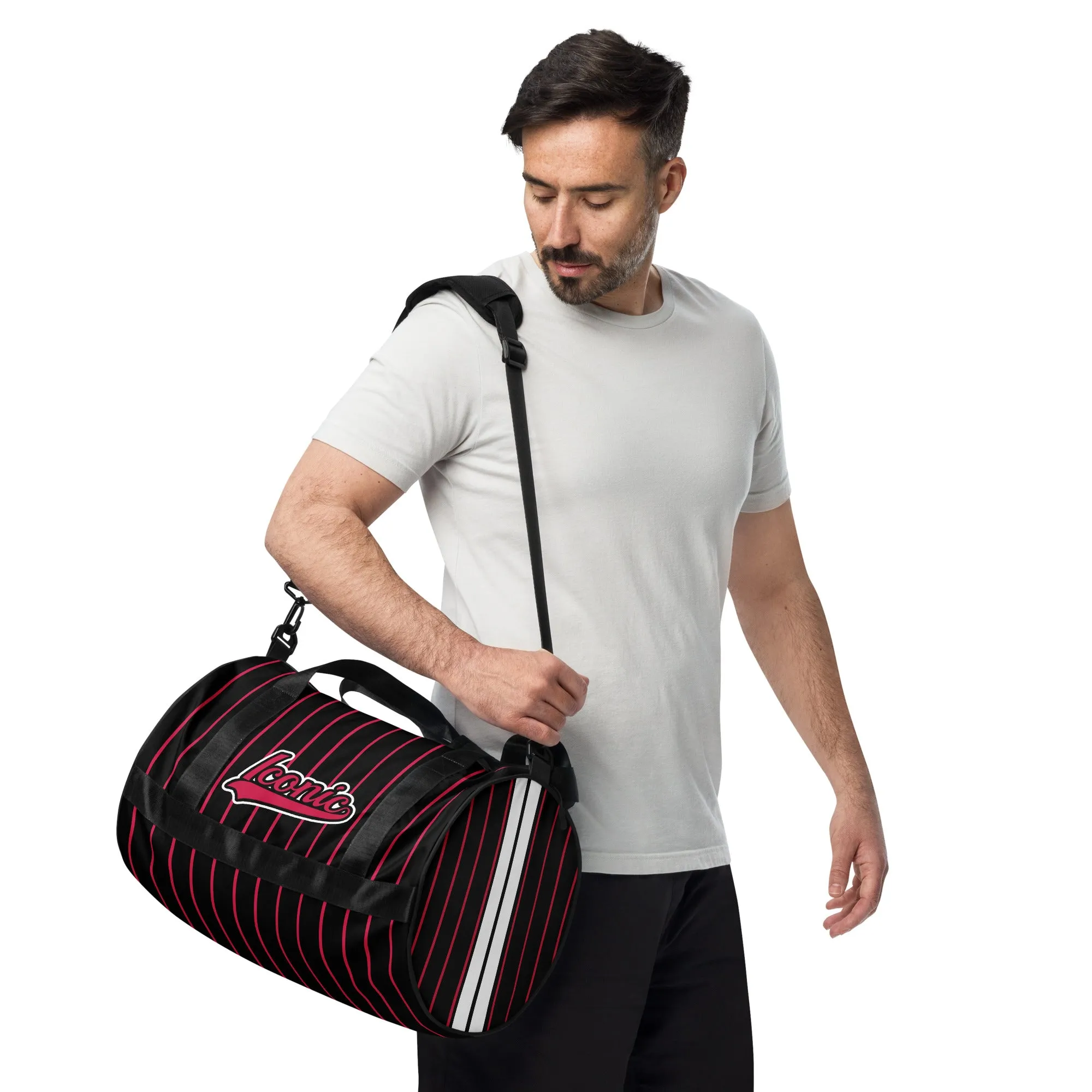 ROYAL Team Iconic. Athletix Mini Duffle Gym Bag Pinstripe