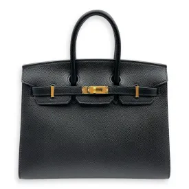Sellier Birkin 25 Black in Epsom, Gold hardware