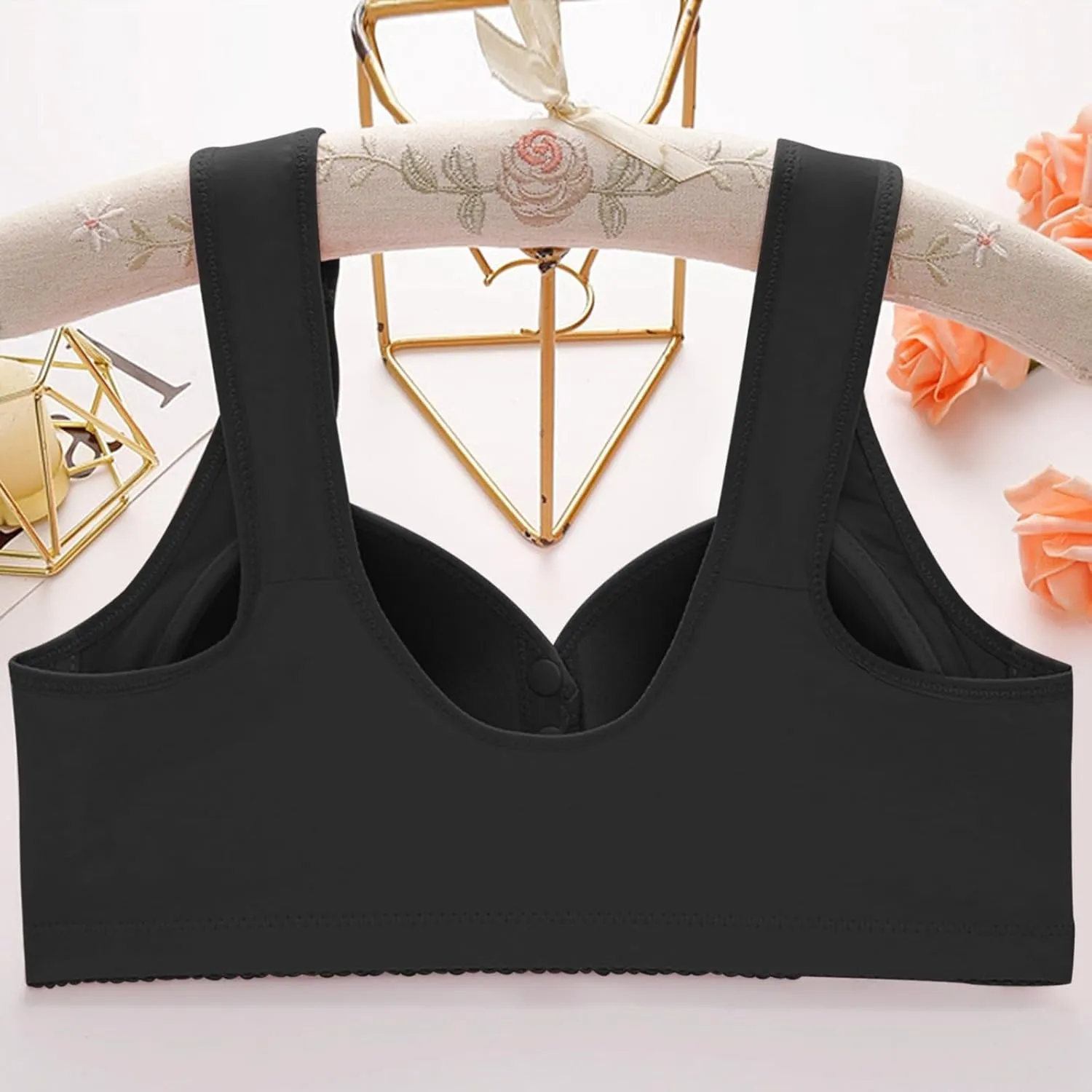 Sports Bras for Women Padded Smoothing Convertible Bra Jacquard Push up Comfort Bralettes V Neck Racerback Crop Top