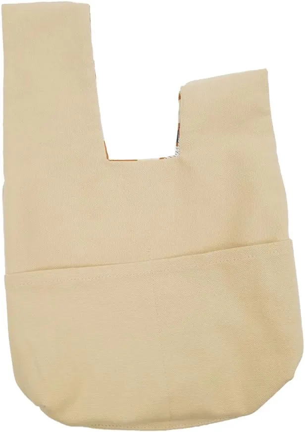Stylish Cotton Japanese Pattern Wrist Bag Sleeve Knot Pouch Portable Canvas Tote Purse for Female, Women
