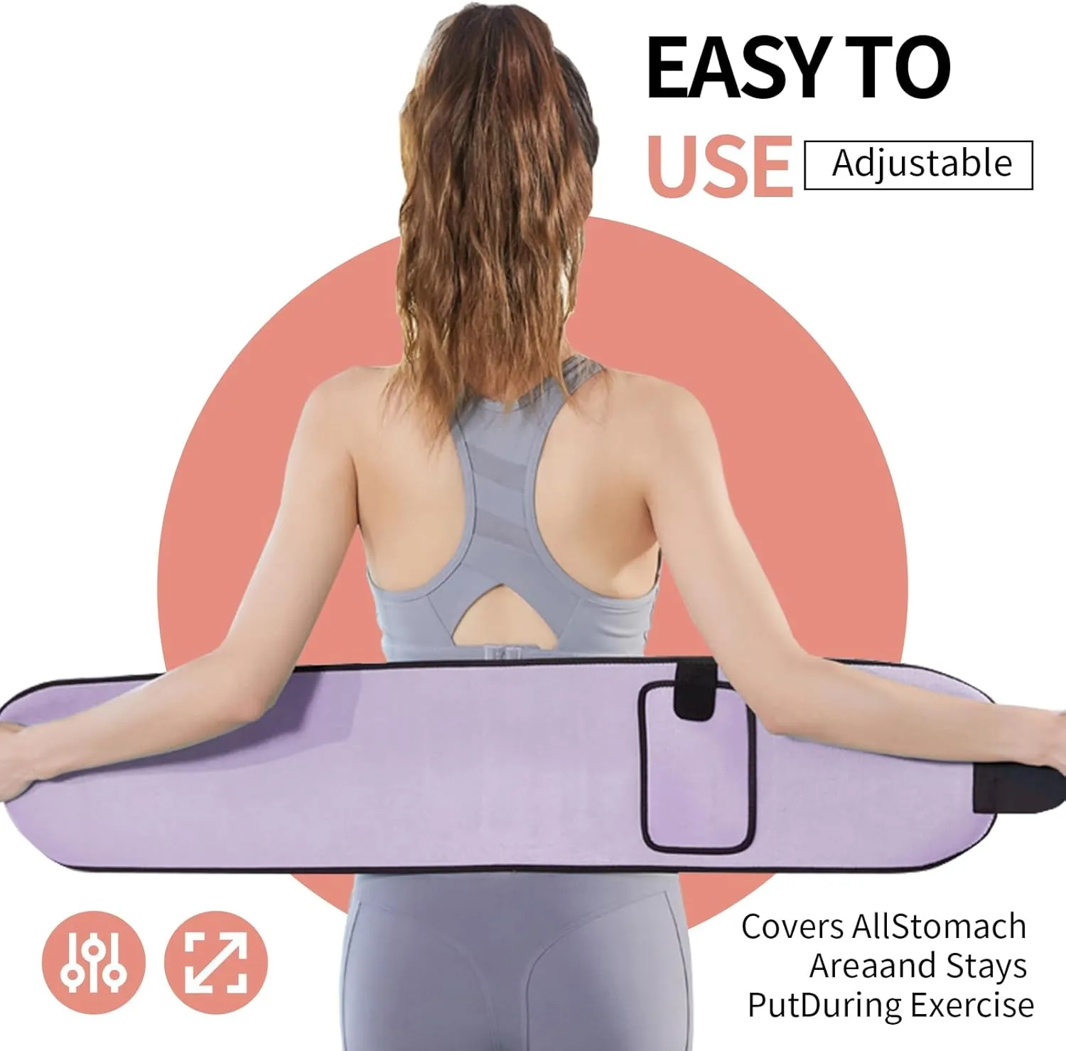 Sweat Waist Trimmer for Women and Men, Sweat Band Waist Trainers for High-Intensity Training & Workouts