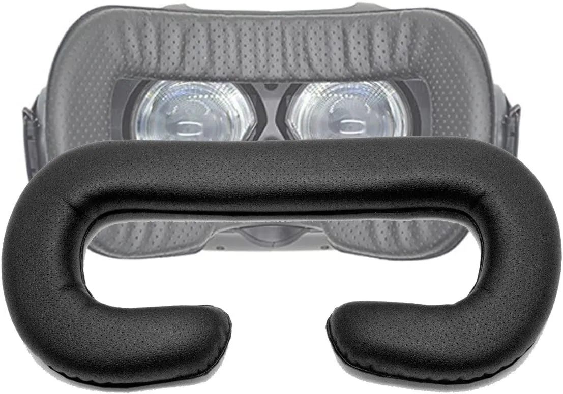 TamBee Vive Sponge Mat Breathable PU Face Foam Replacement for HTC Vive Headset PU Leather with Holes Eye Mask Black - 12mm