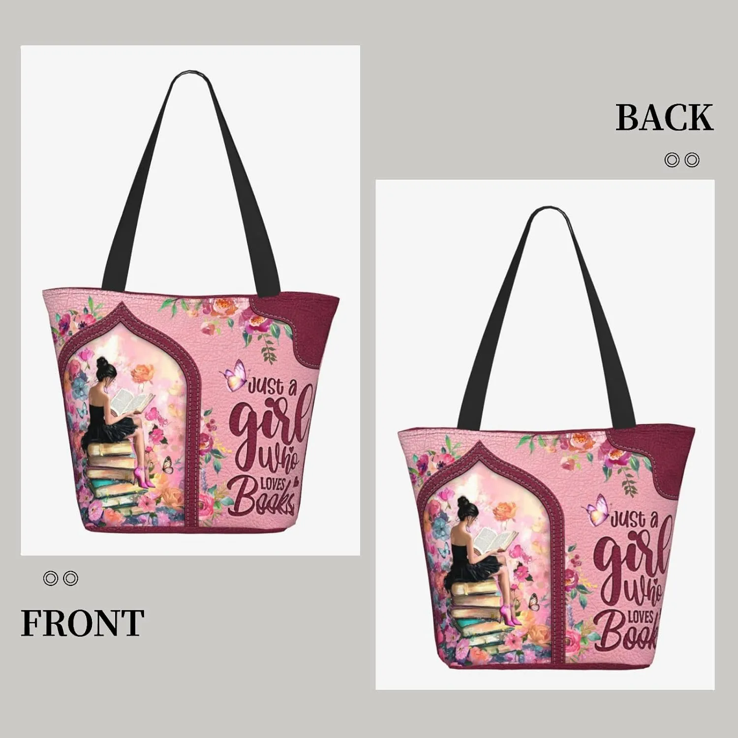 Tote Bag for Women with Zipper, Everyday Carry, Large Capacity Reusable Shopping Bag for Groceries & Travel