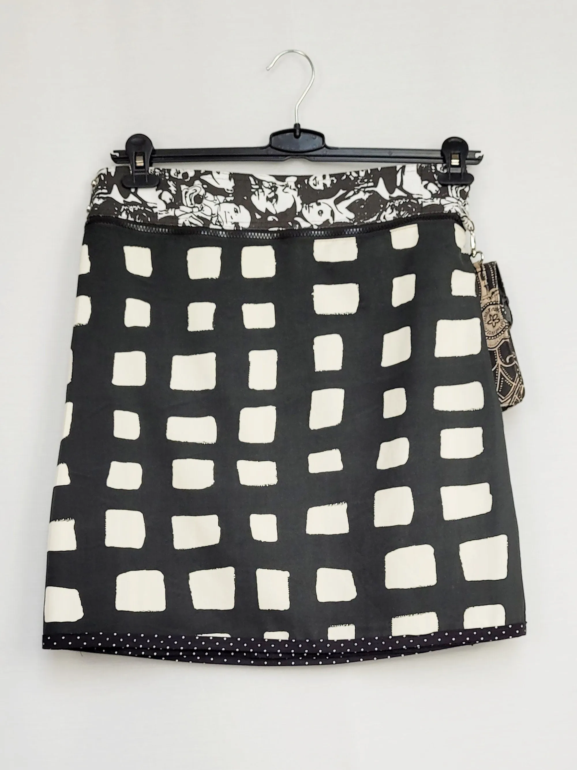 Vintage 90s reversible wrap mini summer skirt