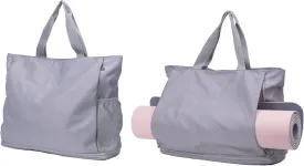 Waterproof Travel Yoga Gym Tote Bag for Women With Yoga Mat Holder Carrier & Wet Pocket Fits Your All Stuff for Pilates,Hot Yoga,Gym,Home Fitness,Travel, Swimming and Daily Use