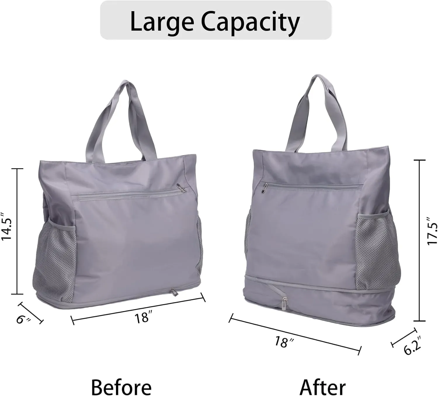Waterproof Travel Yoga Gym Tote Bag for Women With Yoga Mat Holder Carrier & Wet Pocket Fits Your All Stuff for Pilates,Hot Yoga,Gym,Home Fitness,Travel, Swimming and Daily Use
