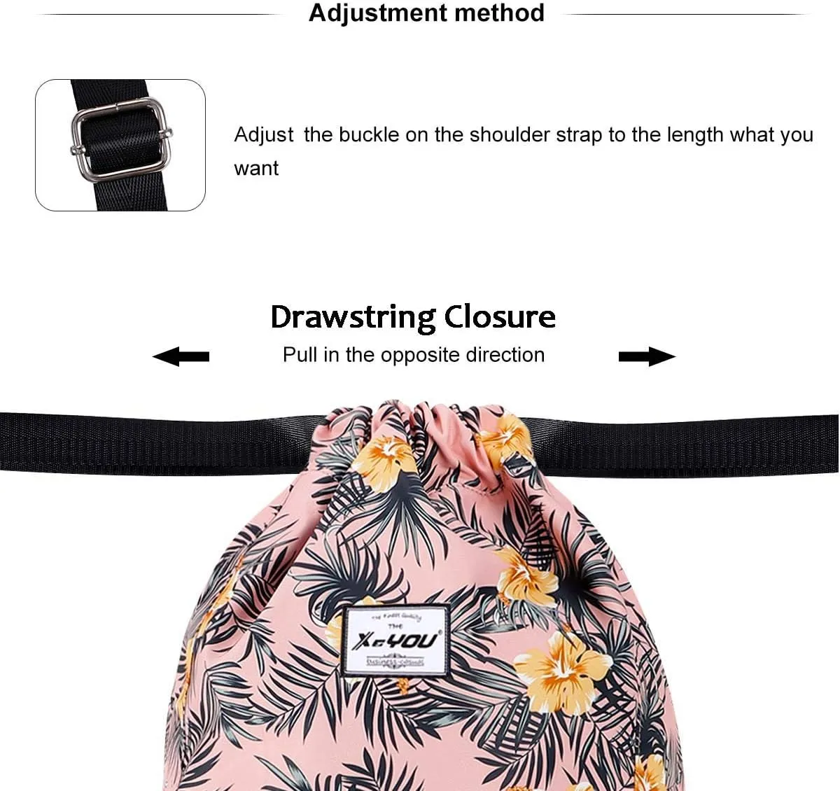 XEYOU Drawstring Sports Backpack Lightweight Gym Yoga Sackpack Shoulder Rucksack Casual Outdoor Daypack for Women and Men
